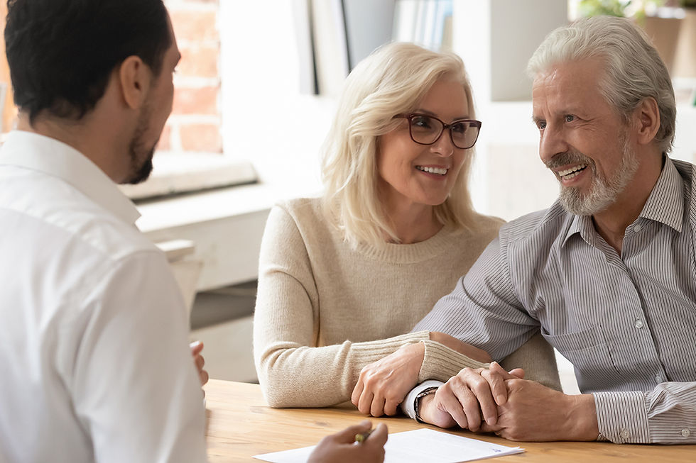 Senior couple discussing annuity review strategies with advisor