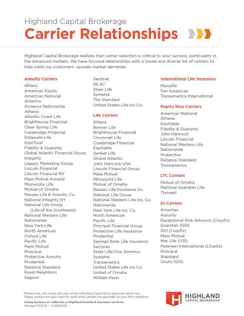 All Carriers Listing