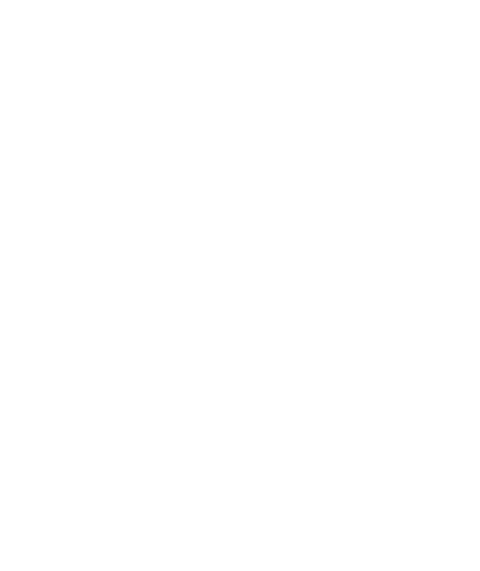 white isometric icon displaying three connected individuals