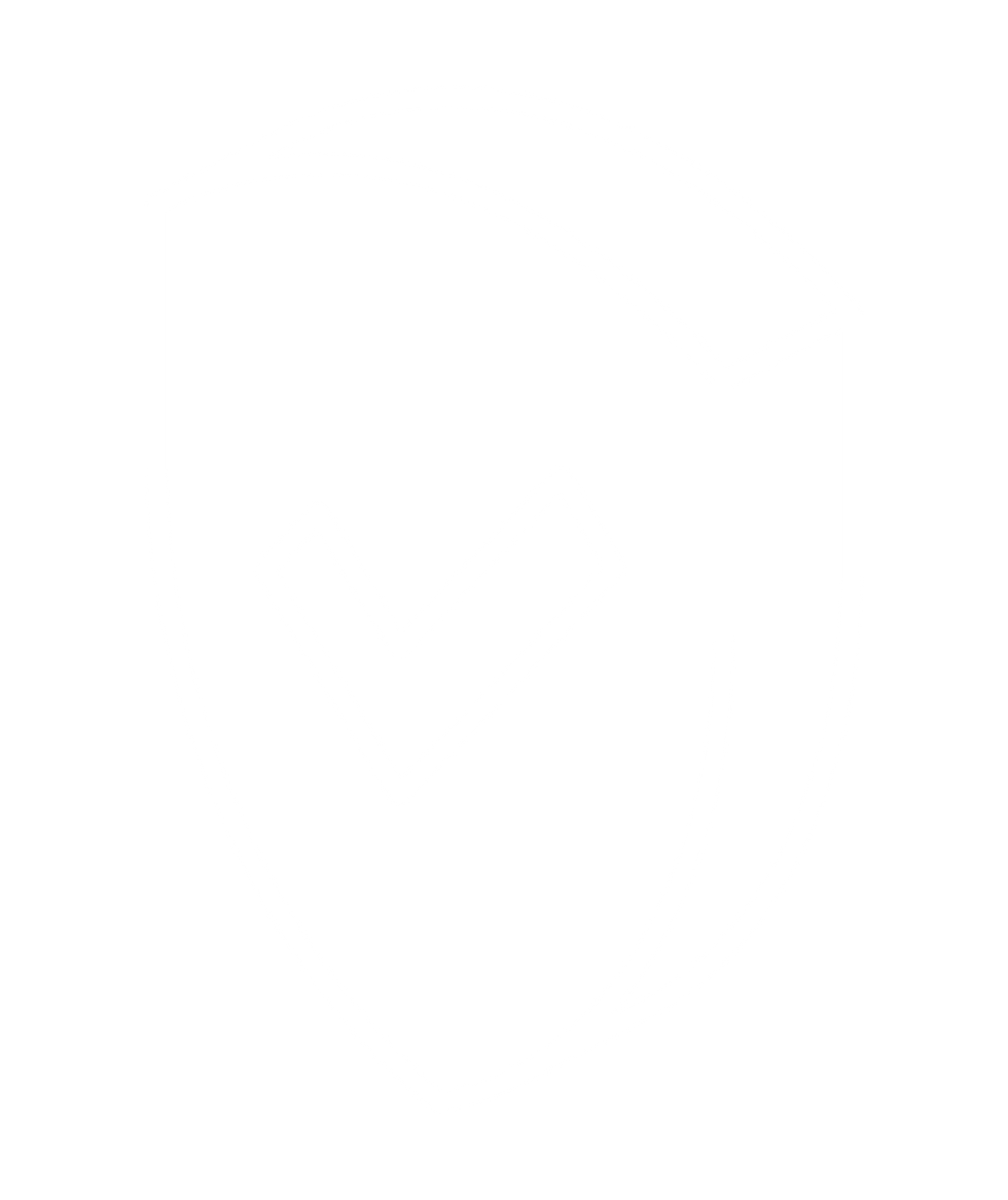 white isometric icon displaying a shield with a check mark